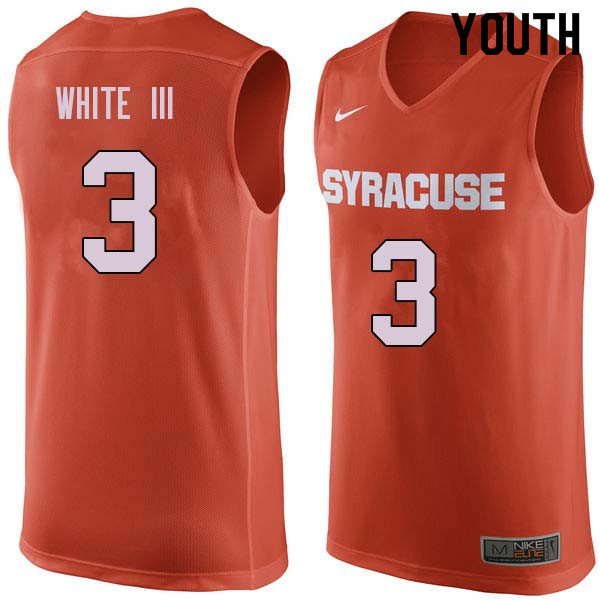 Youth #3 Andrew White III Syracuse Orange College Basketball Jerseys Sale-Orange